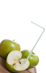 Apple with straw