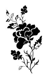 Vertical flower pattern, rose, tattoo