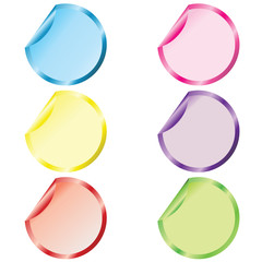 Set of colored stickers