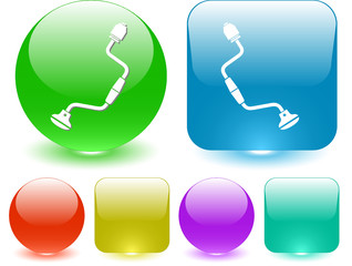 Hand drill. Vector interface element.