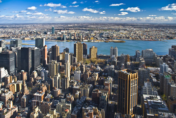 The New York City Manhattan with Queens panorama