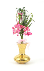 Paper flower floral group in a gold vase