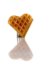Waffeln auf der Gabel
