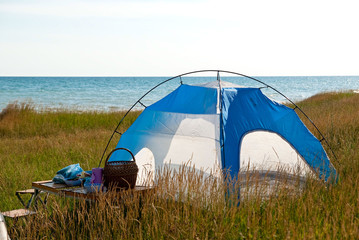 Tent near sea