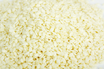 A close up on a pile of dried Sesame Seed isolated