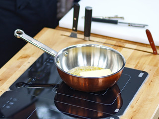 butter melting in a pot