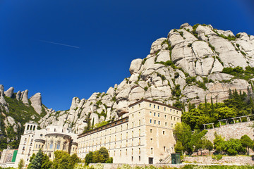 Monastery Montserrat, Spain, against a fascinating mountain back