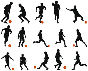 soccer silhouette set