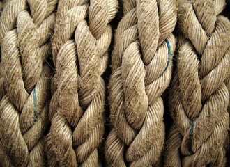Boat rope closeup. Nautical background.