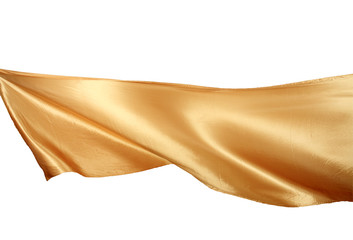 Smooth elegant golden satin isolated on white background .