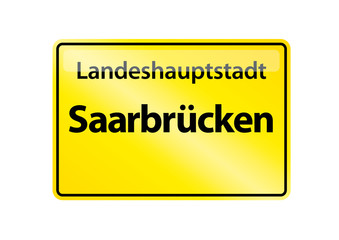 Ortsschild Saarbrücken