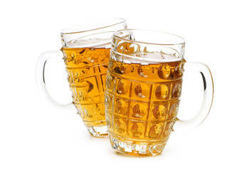 Beer glasses isolated on the white background