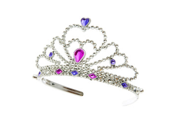 Silver diadem isolated on the white background