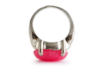 Jewellery ring isolated on the white background