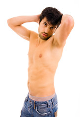 Fototapeta premium Young attractive man on a white background