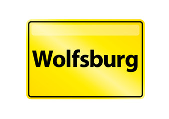 Ortsschild Wolfsburg