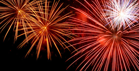 Fototapeta premium Fireworks widescreen