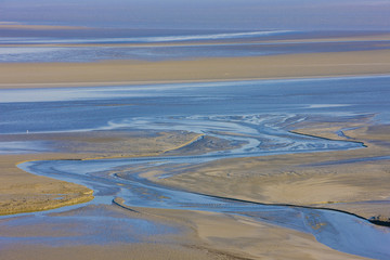 low tide at Mont-Saint-Michel, Normandy, France