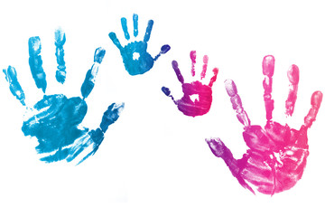 Fototapeta na wymiar colorful child hand printed
