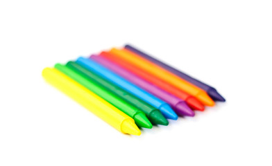 Multi-colored wax crayons