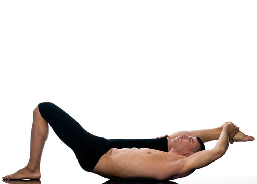 Man gymnastic  stretching posture