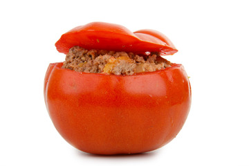 tomate farcie sur fond blanc