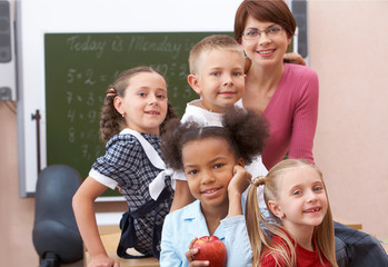 Pupils and teacher