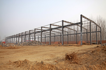Fototapeta premium structural steel beam construction site