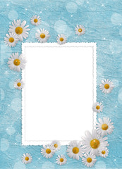 Card for the holiday  with flowers on the abstract background