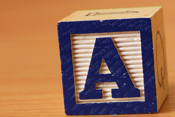 Alphabet block with the letter A