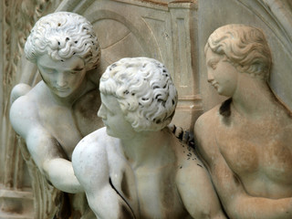 the Fonte Gaia (Fountain of Joy), Piazza del Campo, Siena.