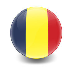 Fototapeta premium Esfera brillante con bandera Rumania