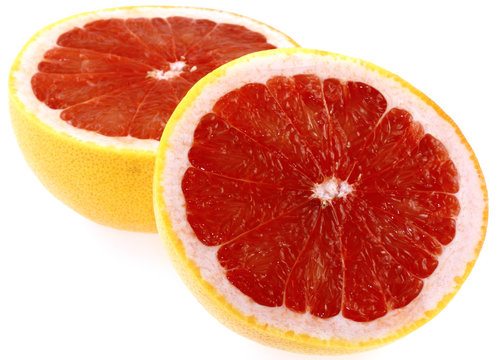 pomelo rose, fond blanc