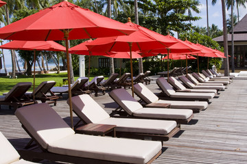 Beautiful tropical beach at island Koh Chang , Thailand.