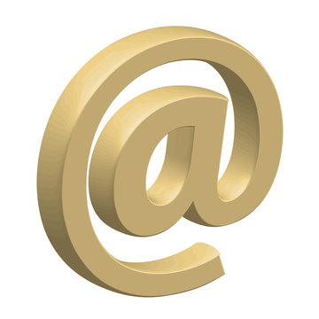 "@" Gold Symbol (icon web internet online e-mail at sign)