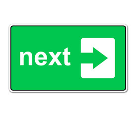 Pegatina NEXT con flecha