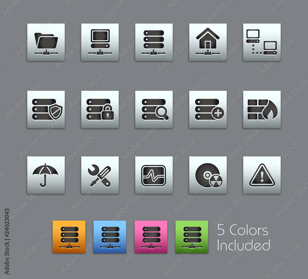 Poster network & server / it includes 5 colors in different layers
