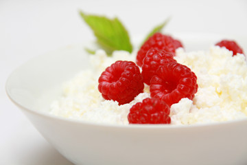 Cottage cheese and raspberry
