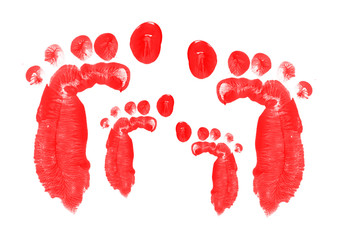 red child foot printed
