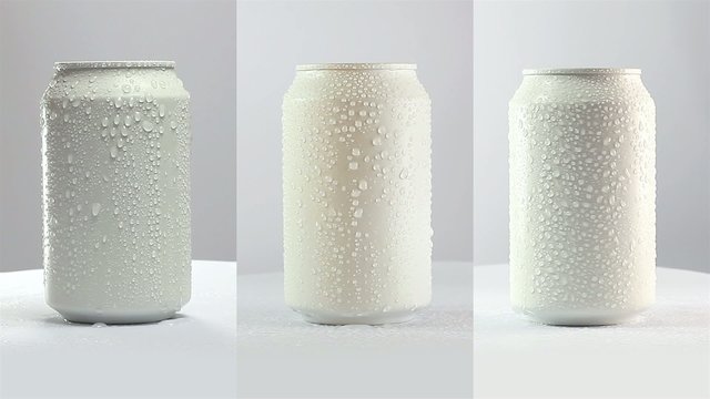 Rotating mockup of can on white background. Loopable.