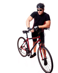 Obraz na płótnie Canvas Cyclist Riding Bike
