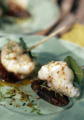 brochettes de lotte au chorizo