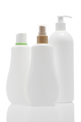 Set of plastic bottles