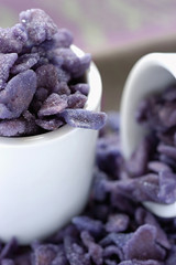 pétales de violettes en sucre