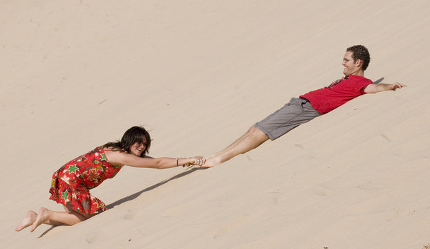 Pulled by the feet