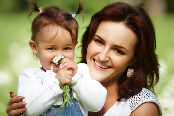 Happy mother with daughter