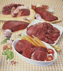 assortiment de viandes de boeuf crues