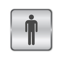 Chrome man button vector
