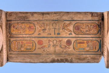 Colourful hieroglyphs in Karnak