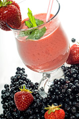 Smoothie with fresh strawberry